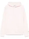 Carhartt Cotton Hoodie In Pink With Embroidered Sleeve Logo In Pink
