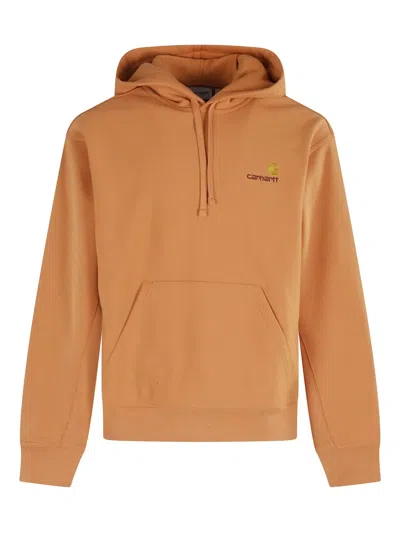 Carhartt American Script Hooded Sweatshirt In Orange