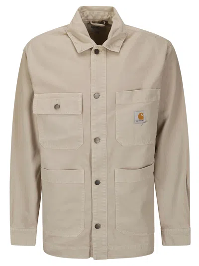 Carhartt Cotton Jacket In Tonic Stone Dyed