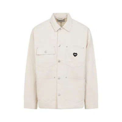 Carhartt Cotton Jacket With Front Pockets And Heart Logo In Toni Neutri