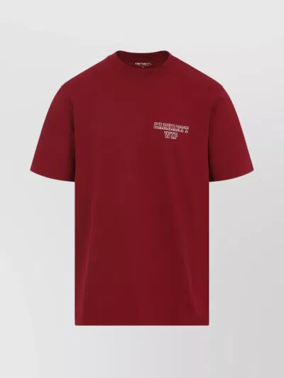 Carhartt Cotton Jersey Crew Neck T-shirt In Red