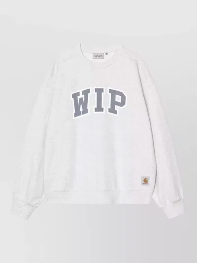 Carhartt Cotton Logo Crew Neck Sweatshirt In White