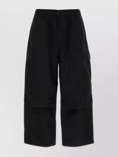 Carhartt Cotton Pant With Back And Cargo Pockets In Black