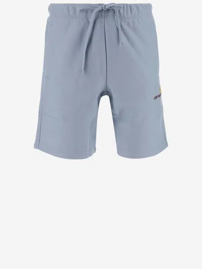 Carhartt Cotton Short Pants With Logo In Blue