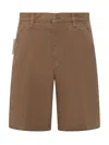 Carhartt Regular Waist Organic Cotton Single Knee Shorts In Bourbon Aged Canvas