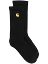 Carhartt Cotton Socks With Embroidered Logo In Black