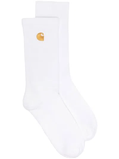 Carhartt Cotton Socks With Embroidered Logo In White