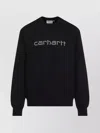 Carhartt 'rivet Script' Print Crewneck Sweatshirt In Black