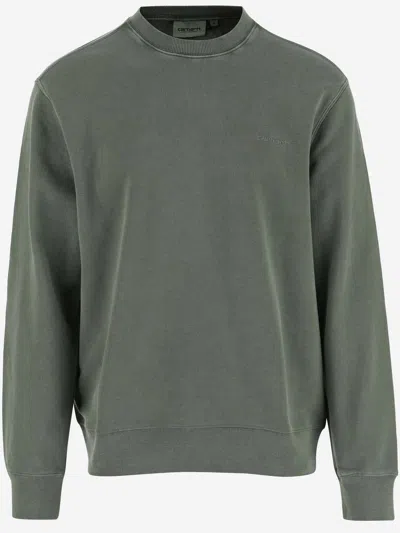 Carhartt Cotton Sweatshirt In Verde