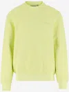 Carhartt Brushed Cotton Duster Script Crew-neck Sweatshirt With Embro In Lime