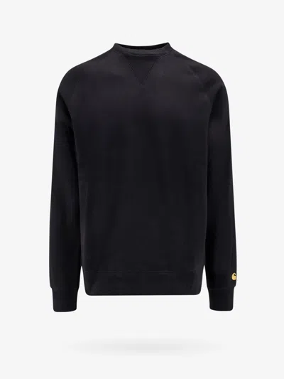 Carhartt Cotton Sweatshirt With Embroidered Logo In Black