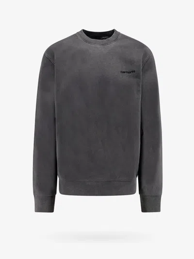 Carhartt Cotton Sweatshirt With Embroidered Logo In Gray