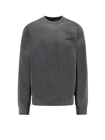 Carhartt Logo-embroidered Cotton Sweatshirt In Grey