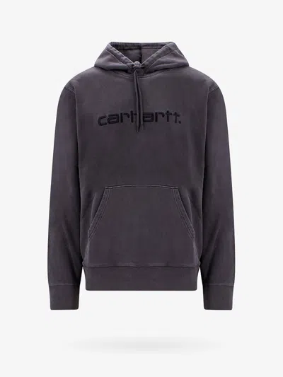 Carhartt Cotton Sweatshirt With Embroidered Logo On The Front In Gray