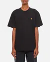 Carhartt Short Sleeve Chase T Shirt Dark Navy Gold In Black