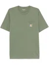 Carhartt Cotton T-shirt In Military Green With Pocket And Logo