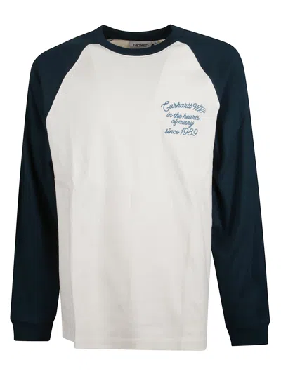Carhartt Cotton T-shirt With  Wip Logo In Blue