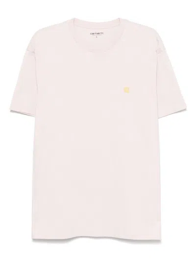 Carhartt Cotton T-shirt With Embroidered Front Logo In Pink