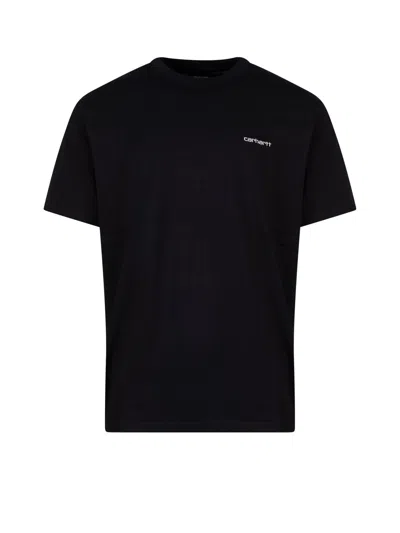 Carhartt Cotton T-shirt With Embroidered Logo In Black