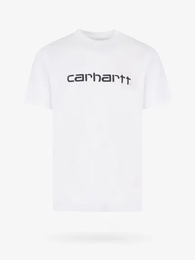 Carhartt Round Neck Script Cotton T-shirt In White