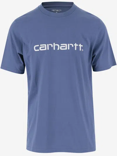 Carhartt Cotton T-shirt With Logo In Blue