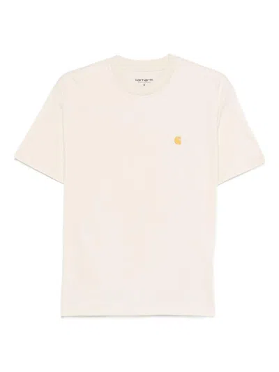 Carhartt Cotton T-shirt With Logo  Wip In Neutral