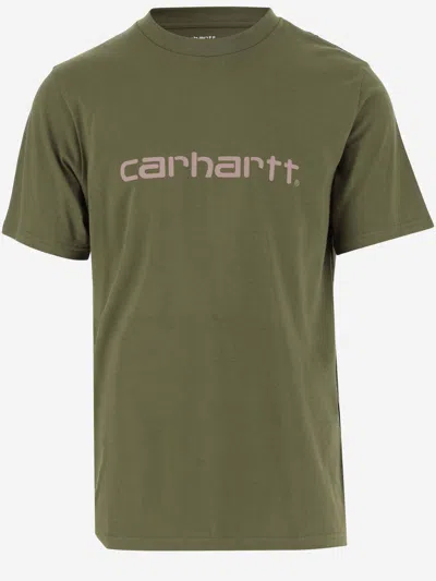 Carhartt Cotton T-shirt With Logo In Green