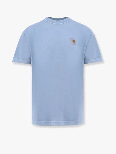 Carhartt Cotton T-shirt With Logo Patch In Blue