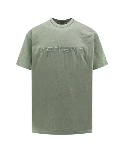 Carhartt Cotton T-shirt With Washed Out Effect In Green