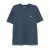 Carhartt Cotton T-shirt In Blue With Embroidered Front Logo