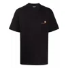 Carhartt Black Cotton T-shirt With Gold Embroidered Logo