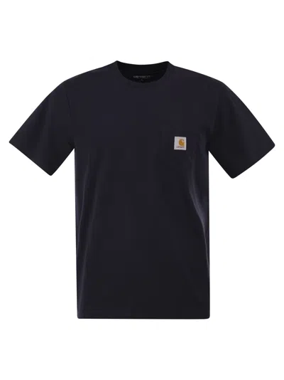 Carhartt Cotton T-shirt With Pocket In Black
