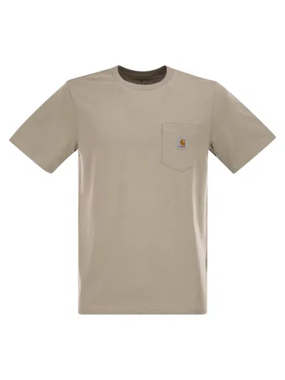 Carhartt Cotton T-shirt With Pocket In Green