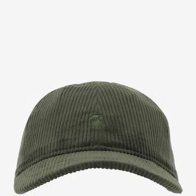 Carhartt Cotton Velvet Baseball Cap With Logo In Green