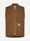 Carhartt Logo-patch Zipped Vest In Hamilton Brown