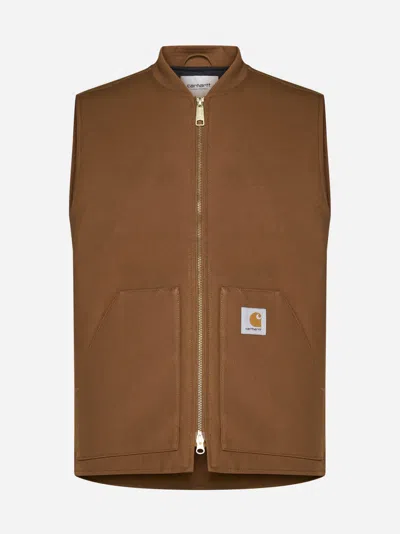 Carhartt Cotton Vest In Brown