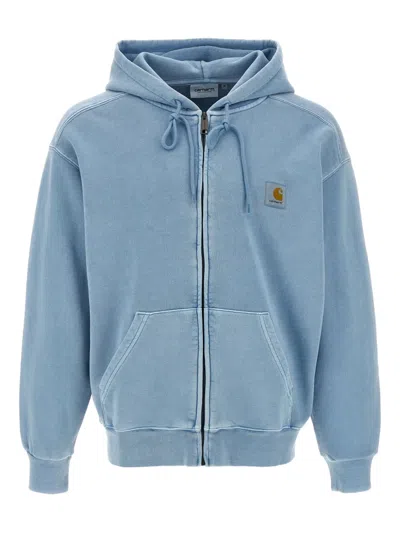 Carhartt Hooded Nelson Sweatshirt Cotton Logo Detail In Blue