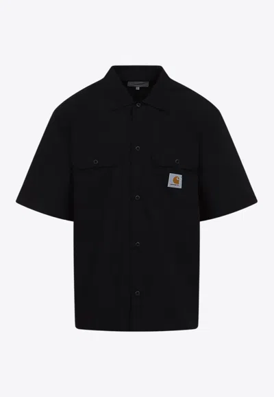 Carhartt Craft Logo Patch Short-sleeved Shirt In Black