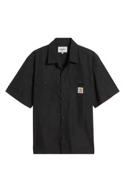 Carhartt Craft Short Sleeve Button-up Shirt In Black