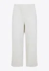 Carhartt Wide Leg Cropped Trousers Pockets In Gray