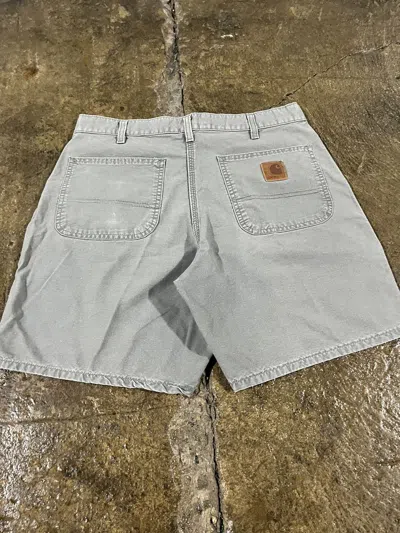 Pre-owned Carhartt Crazy Vintage Y2k  Carpenter Shorts Skater Workwear In Gray