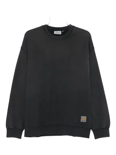 Carhartt Crew-neck Cotton Sweatshirt In Black