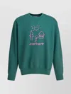 Carhartt Crew Neck Embroidered Design Sweaters In Green