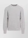 Carhartt Crew Neck Knit Sweater With Ribbed Cuffs In Gray