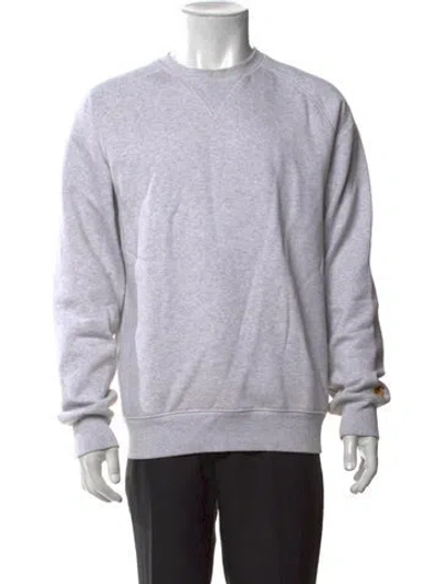 Pre-owned Carhartt Crew Neck Long Sleeve Sweatshirt In White