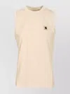 Carhartt Crew Neck Sleeveless Organic Cotton Top In Neutral