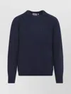 Carhartt Crew Neck Speckled Knit Sweater With Ribbed Cuffs In Blue