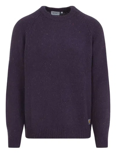 CARHARTT CREW NECK SWEATER WITH LOGO PATCH