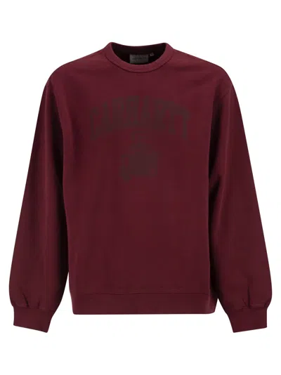 Carhartt Wip Crew Neck Sweatshirt With Print In Burgundy