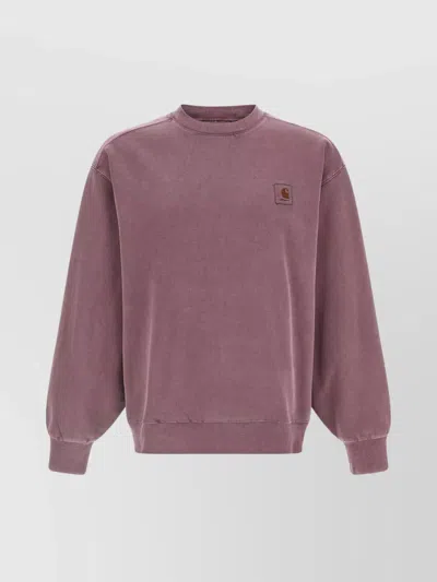 Carhartt Crew Neck Sweatshirt With Ribbed Cuffs And Hem In Neutral